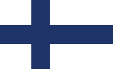 National flag of Finland original size and colors vector illustration, Suomen lippu or Finlands flagga and Siniristilippu used Nordic cross, Finnish flag has Scandinavian cross