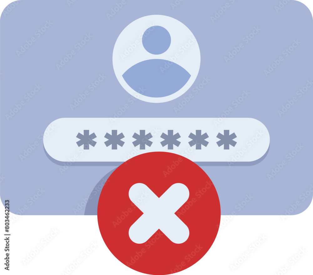 Poster wrong password icon cartoon vector. security login. modern data account