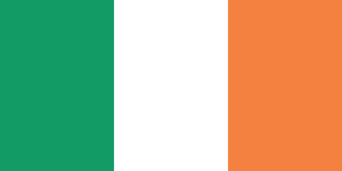 National flag of Ireland original size and colors vector illustration, bratach na heireann or Irish tricolour, national flag Republic of Ireland, irish flag