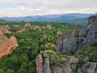 Aerial view of Belogradchik Rocks, Bulgaria