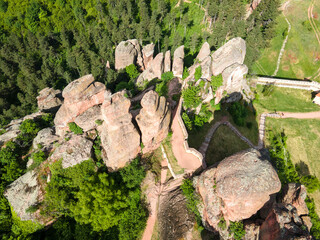 Aerial view of Belogradchik Rocks, Bulgaria