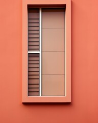 Obraz premium Window With Shutters on Orange Wall