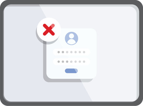 User tablet denied access icon cartoon vector. Information error. Modern user