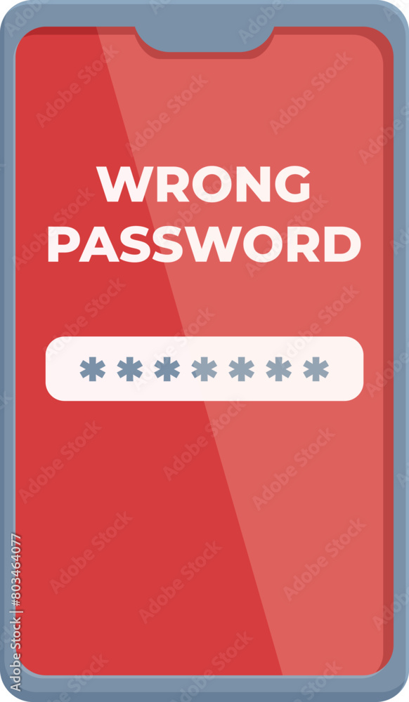 Poster user secure wrong password icon cartoon vector. network storage. mistake hand