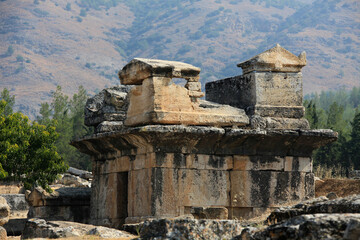 Tombs at Hierapolis Ancient City, Pamukkale, Denizli City, Turkey