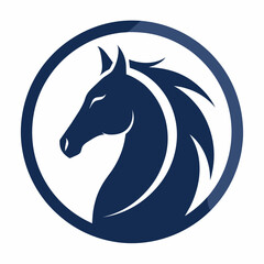 A horse icon in circle logo vector art illustration