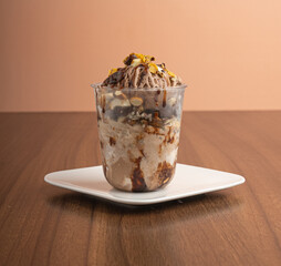 Chocolate Ice cream, Corn Flakes, Chocos and Dry Fruit, vermicelli, Kaskas with Milk Chocolate 