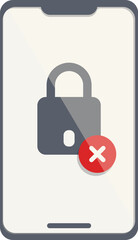 Blocked user phone icon cartoon vector. Safety error. System reset