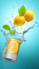 Can of Soda With Floating Lemons