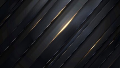 Obraz premium Black background with diagonal lines and light effects banner or presentation background Generative AI