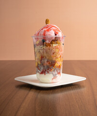 Strawberry and Vanilla Ice cream with Fresh Fruits and Dry Fruits, Semia, Kaskas, rose Milk 