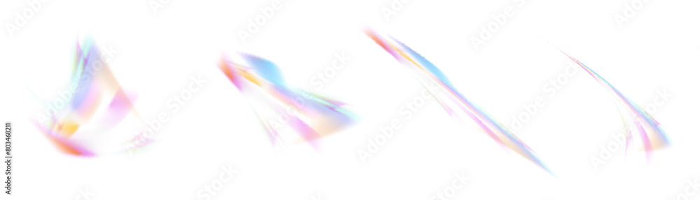 Poster Rainbow light. Rainbow light refraction isolated on transparent background. Vector