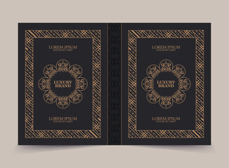 Naklejka premium Ornamental book cover design template