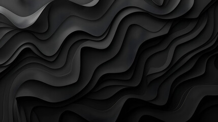 Sophisticated Black Geometric Background with Wave Patterns for an Aesthetic Minimalist Poster
