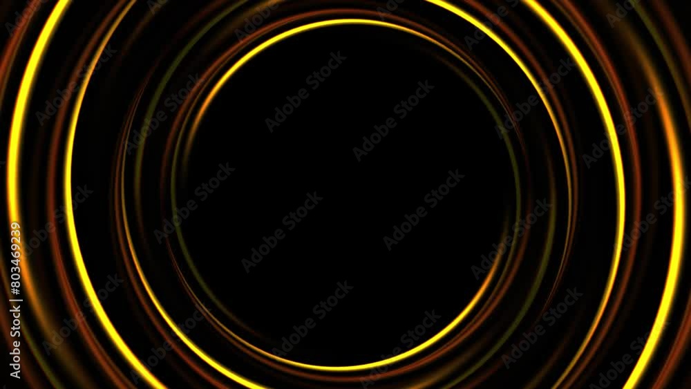 Poster light golden curve line animation on black background
