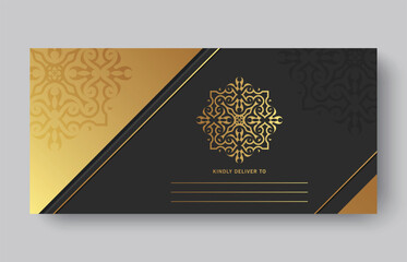luxury gold emblem invitation card template