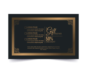 Menu restaurant luxury gift voucher design template