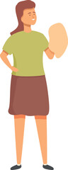Fototapeta premium Girl take cleaning rag icon cartoon vector. Home routine. Hand work