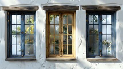 Functional Design as Art: Triptych of Windows with Different Frames