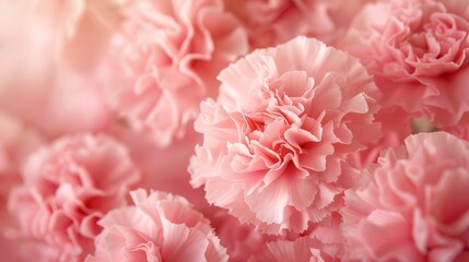 A blend of elegance and romance is captured in this digital artwork featuring pink carnations intertwined with ethereal tulle