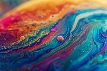 An image of a vibrant rainbow-colored soap bubble, symbolizing the fleeting nature of beauty.
