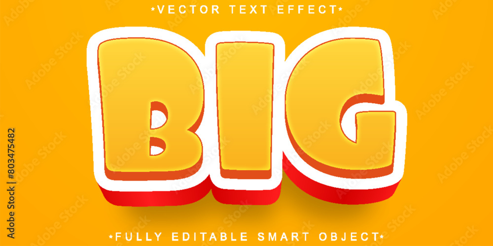 Poster Cartoon Orange Big Vector Fully Editable Smart Object Text Effect