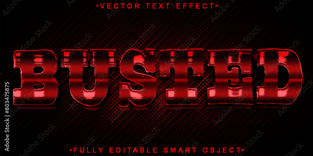 Poster Red Busted Vector Fully Editable Smart Object Text Effect