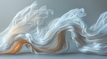 Obraz premium Ethereal Elegance: Floating Sheets in Serene Space