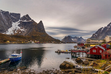 nature sceneries inside the area surroundings of Reine, Lofoten Islands, Norway, during the spring...