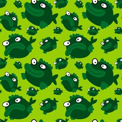 Cartoon sea animals seamless fish pattern for wrapping paper and fabrics