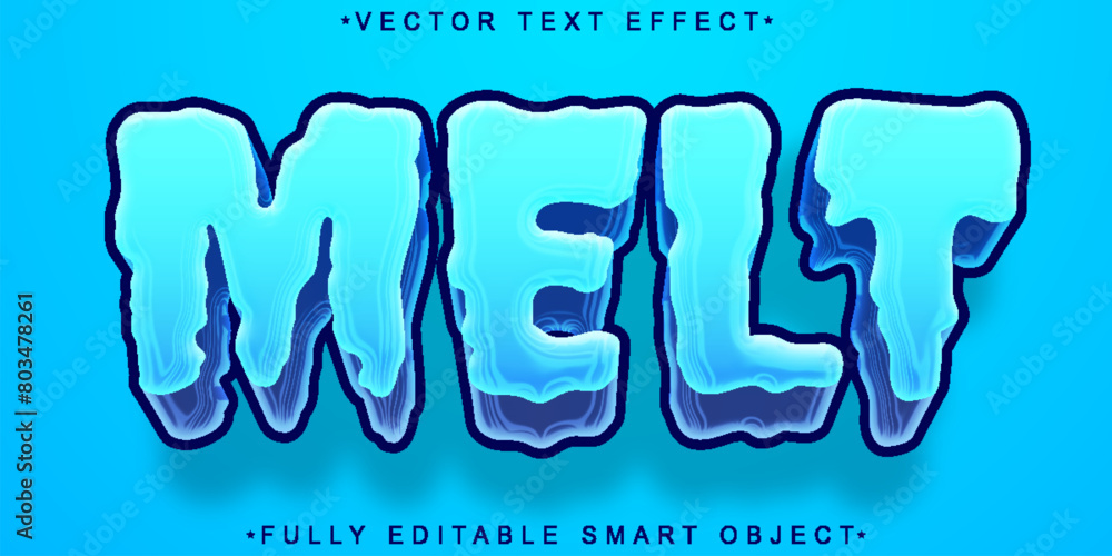 Poster cartoon fluid melt vector fully editable smart object text effect