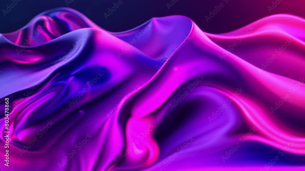 Poster colorful abstract wave in blue, red, and pink hues creating a dynamic pattern.