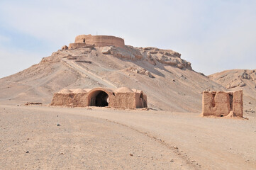 Fototapeta na wymiar A Tower of Silence built by Zoroastrians for excarnation in Yazd, Iran