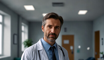 Obraz premium A Male Doctor in a Hospital.
