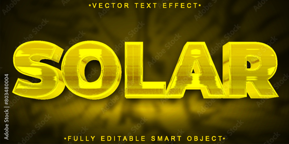 Wall mural Shiny Yellow Solar Vector Fully Editable Smart Object Text Effect - Wall murals