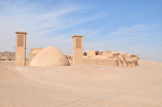 A Tower of Silence built by Zoroastrians for excarnation in Yazd, Iran