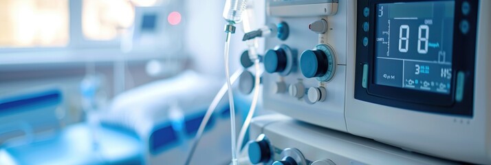 Close up photo of medical device used in contemporary healthcare facility AI generative