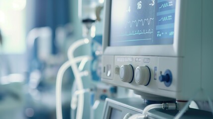 Close up photo of medical device used in contemporary healthcare facility AI generative