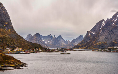 nature sceneries inside the area surroundings of Reine, Lofoten Islands, Norway, during the spring...