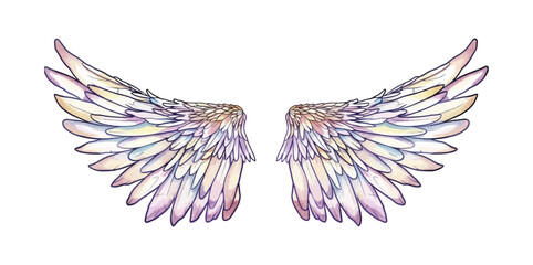 Obraz premium angel wings watercolor digital painting good quality