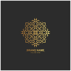 luxury ornament logo line art