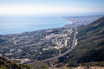 Aerial Panoramic View of Costa del Sol, Benalmadena, Malaga, Spain