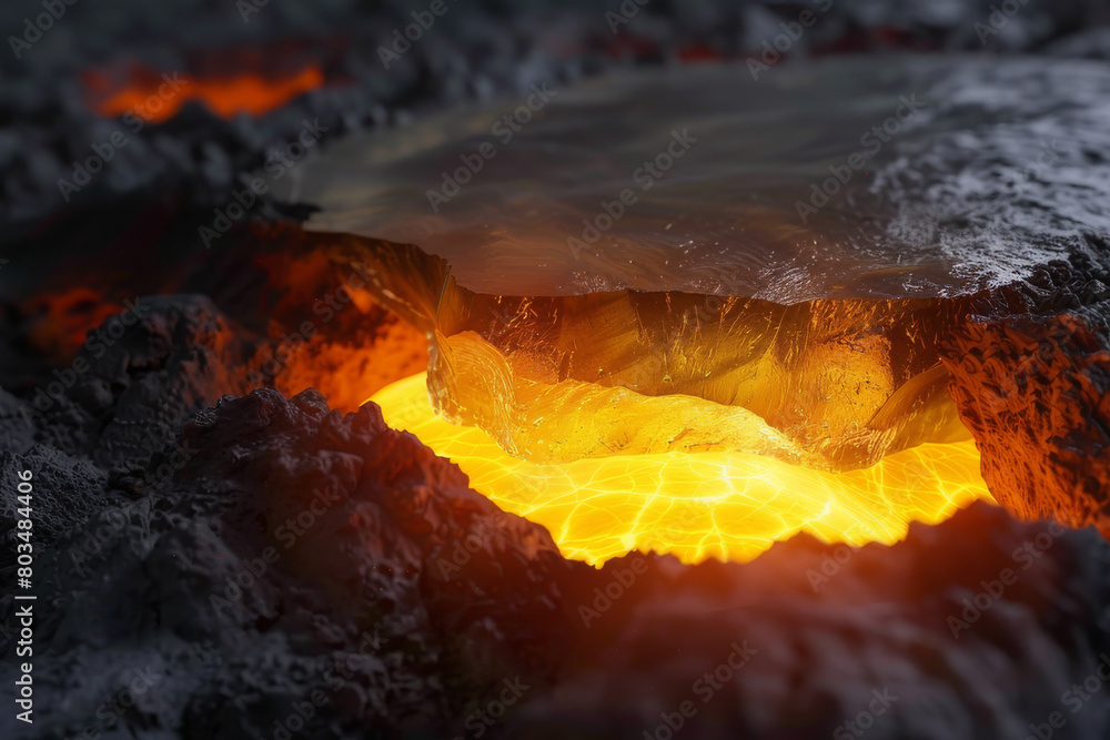 Canvas Prints an image depicting the solid, crystalline structure of the earth's inner core, contrasting its stabi