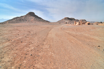 A Tower of Silence built by Zoroastrians for excarnation in Yazd, Iran