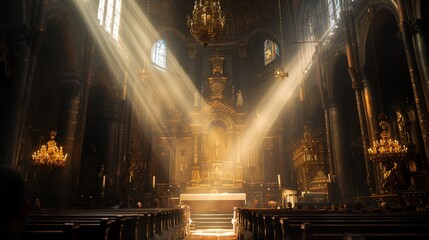 a church with a lot of light coming in from the windows