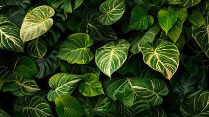 Fototapeta na wymiar Tropical green leaves