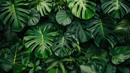 Tropical green leaves