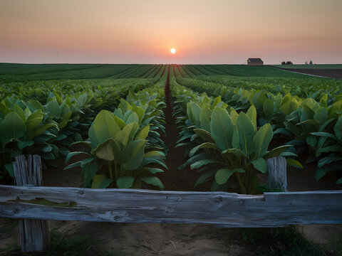 Campo sembrado con tabaco