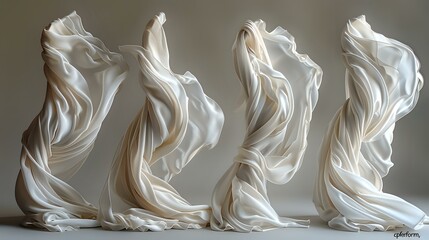 Fluid Elegance: Capturing the Grace of White Fabric Forms