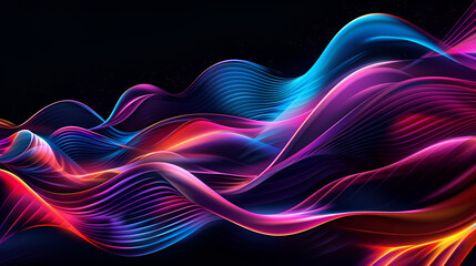 Colorful Wavey Abstract Background Featuring a Vibrant Psychedelic Gradient, Unique and Captivating Design